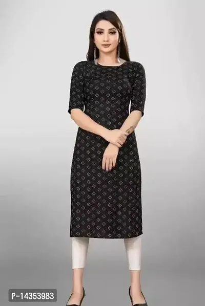 Stylish Crepe Printed A-Line Kurta For Women-thumb0