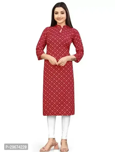 Stylish Crepe Printed A-Line Kurta For Women