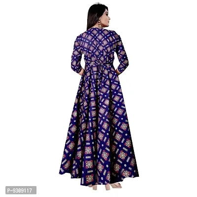 KHUSHI PRINT Women Stylish Round Neck Anarkali Long Gown Kurties Dresses (Free Size Upto XXL)-thumb2