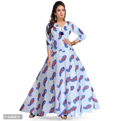 Khushi Print Rajasthani Traditional Long Cotton Dress in Jaipuri Printed (Free Size Upto 44XL)-Combo of 2 Pieces-thumb2