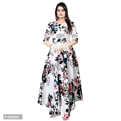 Khushi Print Floral Maxi Dress for Women/Girls Black,Pink-thumb0