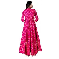 KHUSHI PRINT Women's Printed Rayon Fit  Flare Anarkali Maxi Gown for Girl/Women/Ladies (Free Size Upto XXL)-thumb1