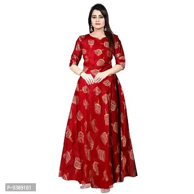 KHUSHI PRINT Women's Printed Rayon Fit  Flare Anarkali Maxi Gown for Girl/Women/Ladies (Free Size Upto XXL)