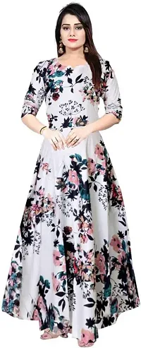 Jaipry Women Printed Gown Kurta Rayon Printed Maxi Long Gown Multicolor Dress