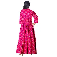 Khushi Print Women's Long Dress Midi Jaipuri Print Rayon Maxi (Multicolor, Up to 44-XXL)-thumb1