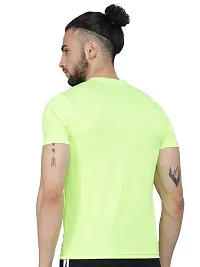 Unisex Polyster Round Neck Short Sleeve Solid Tshirt (Color :- Light Green, Size :- 2XL)-thumb2