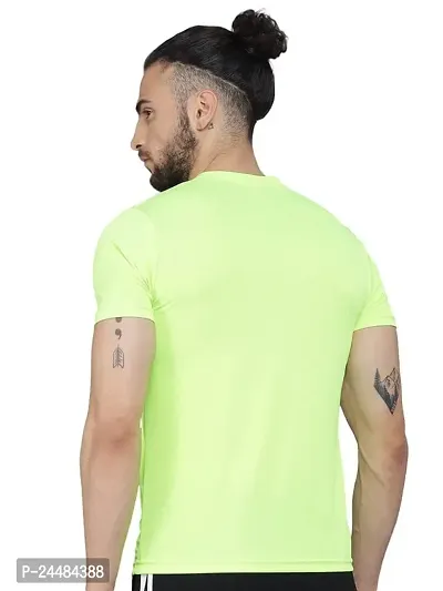 Unisex Polyster Round Neck Short Sleeve Solid Tshirt (Color :- Light Green, Size :- 2XL)-thumb3