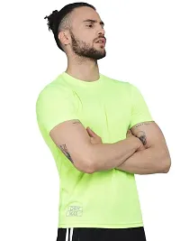 Unisex Polyster Round Neck Short Sleeve Solid Tshirt (Color :- Light Green, Size :- 2XL)-thumb1