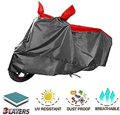 Protective Taffeta Waterproof Two Wheeler Bike Cover For TVS Victor Edge-thumb2