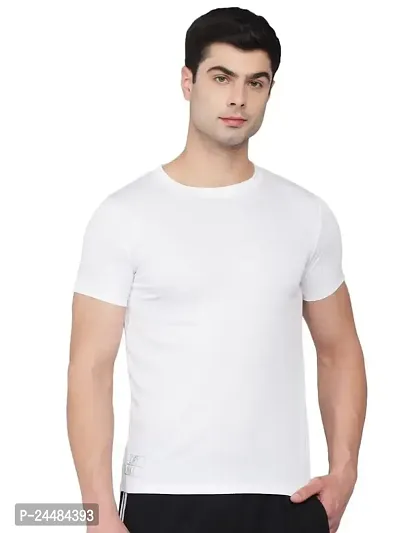 Unisex Polyster Round Neck Short Sleeve Solid Tshirt (Color :- White, Size :- 2XL)