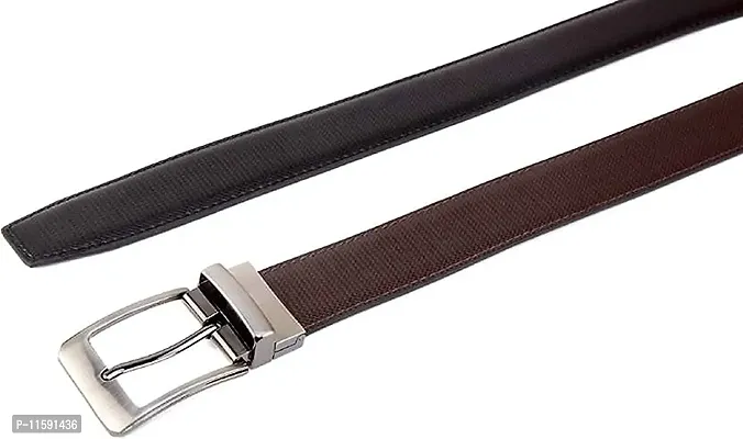 Bizzare Men Casual  Formal ARTIFICIAL PU Leather Reversible Belt Black/Brown (Size 28-44 Cut to fit men's Belt)-thumb3