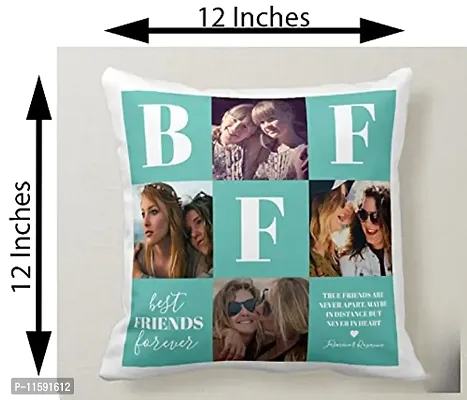 FRIENDSKART.in Free! Free! Personalized/Customized Cushion Cover with Filler, 12X12 ONE Side, Surprised Gift for Love One Printed, Best Gift Item Any Occasion, Best Friends (CUSHION-115)-thumb3