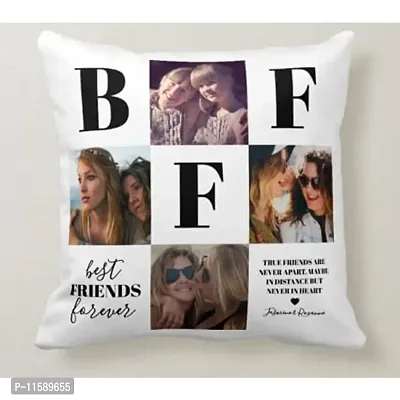 FRIENDSKART.in Free! Free! Personalized/Customized Cushion Cover with Filler, 12X12 ONE Side, Surprised Gift for Love One Printed, Best Gift Item Any Occasion, Best Friends (CUSHION-106)