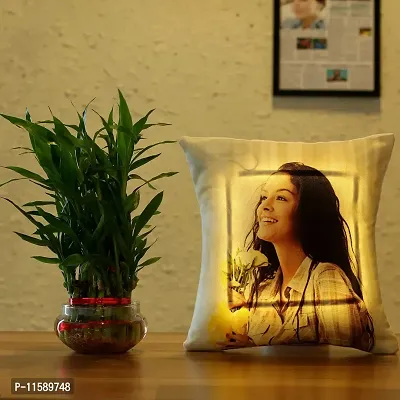 FRIENDSKART.in Personalized Customized Cushion Cover with Filler, Surprised Gift for Girlfriend, Friends Best Printed Coffee Mug Best Gift Item Any Occasion, Led Light (Cushion-Led Light-02)