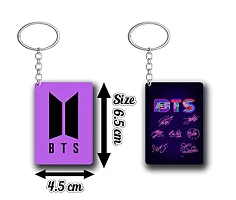 DON'T JUDGE ME BTS Army Logo Rectangle Shape Key-Chain (Pack Of 2) (BTS-09)-thumb1