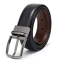 BIZZARE Belts for Men Reversible Leather 1.25 Waist Strap Fashion Dress Buckle - 1 Year Warranty-thumb1