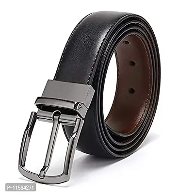 BIZZARE Belts for Men Reversible Leather 1.25 Waist Strap Fashion Dress Buckle - 1 Year Warranty-thumb2