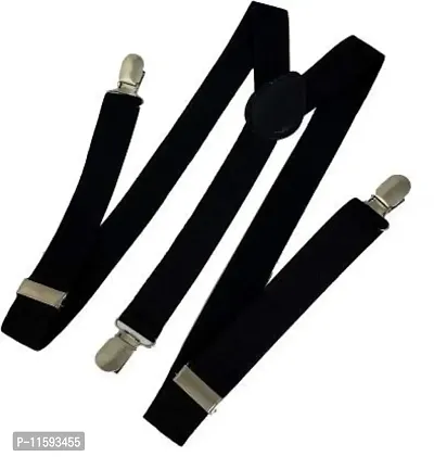 BIZZARE Y- Back Suspenders for Men, Women (Black)