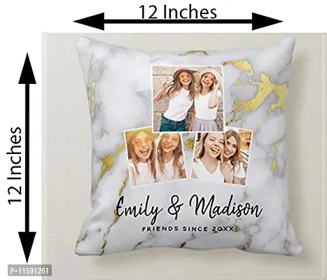 FRIENDSKART.in Free! Free! Personalized/Customized Cushion Cover with Filler, 12X12 ONE Side, Surprised Gift for Love One Printed, Best Gift Item Any Occasion, Best Friends (CUSHION-120)-thumb3