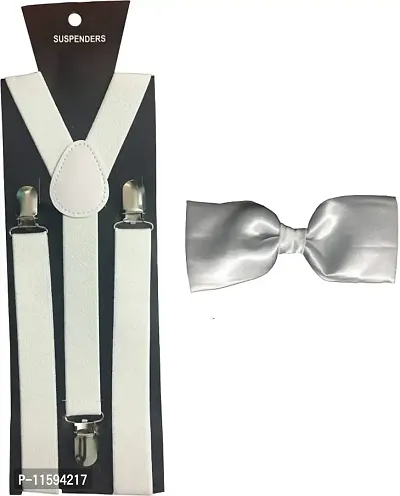 BIZZARE Clip on w/ Braces - Y-Back 1 Inch Metal Fully Elastic and Adjustable Suspenders for Men and Womens00133-thumb0