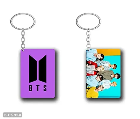 DON'T JUDGE ME BTS Army Logo Rectangle Shape Key-Chain (Pack Of 2)(BTS-07)