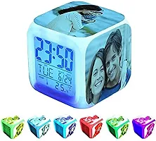 DON'T JUDGE ME FRIENDSKART.in Plastic Personalized Color Changing LED Digital Plastic Table Alarm Clock - Only 4 Photos (3 x 3 inches)-thumb2