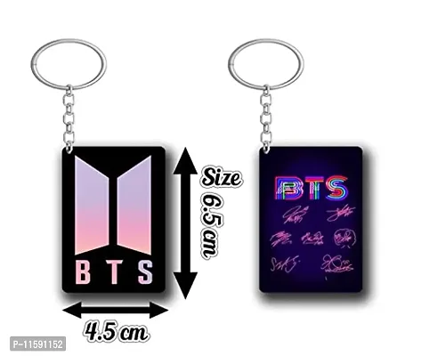 DON'T JUDGE ME BTS Army Logo Rectangle Shape Key-Chain (Pack Of 2) (BTS-11)-thumb2