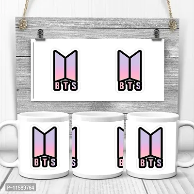 FRIENDSKART BTS Logo HD Printed Creamic Coffee Mug 350 Ml (BTS-02)-thumb3