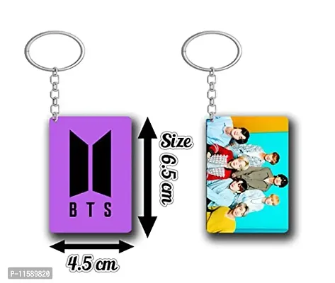 DON'T JUDGE ME BTS Army Logo Rectangle Shape Key-Chain (Pack Of 2)(BTS-07)-thumb2