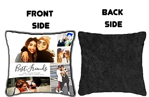 Don't Judge Me Satin Best Friends Personalized/Customized Cushion Cover with Filler (CUSHION-109, Multicolour, Standard, 12X12 Inches)-thumb3