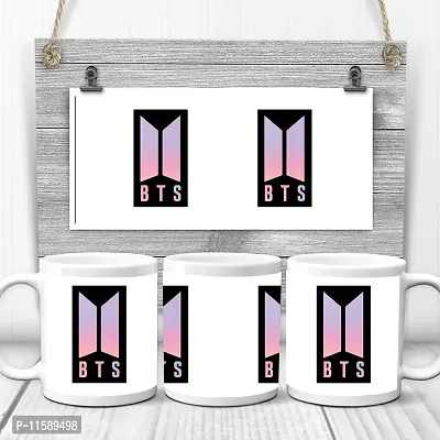 FRIENDSKART BTS Logo HD Printed Creamic Coffee Mug 350 Ml (BTS-09)-thumb3