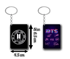 DON'T JUDGE ME BTS Army Logo Rectangle Shape Key-Chain (Pack Of 2) (BTS-06)-thumb1