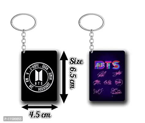 DON'T JUDGE ME BTS Army Logo Rectangle Shape Key-Chain (Pack Of 2) (BTS-06)-thumb2
