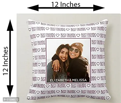 FRIENDSKART.in Free! Free! Personalized/Customized Cushion Cover with Filler, 12X12 ONE Side, Surprised Gift for Love One Printed, Best Gift Item Any Occasion, Best Friends (CUSHION-111)-thumb3