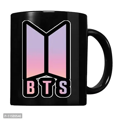 DON'T JUDGE ME FRIENDSKART BTS Logo HD Printed Ceramic Coffee Mug 350 Ml Free Key-Chain Black Mug-thumb2