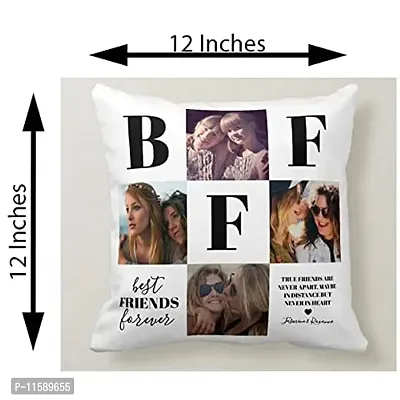 FRIENDSKART.in Free! Free! Personalized/Customized Cushion Cover with Filler, 12X12 ONE Side, Surprised Gift for Love One Printed, Best Gift Item Any Occasion, Best Friends (CUSHION-106)-thumb3