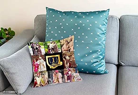 FRIENDSKART.IN Free! Free! Personalized/Customized Cushion Cover With Filler, Surprised Gift for Mom, Dad, Wife, Husband, Friends, Best Gift Item Any Occasion, Best Friends (Size- 12x12 inches ) happy anniversary-thumb5