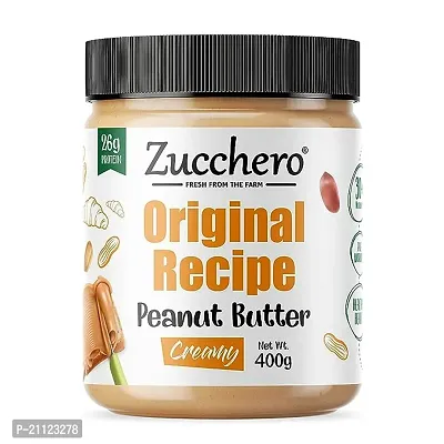 Zucchero Peanut Butter, Original Recipe, Creamy, 400G - Keto - Vegan - Protein: 26 G-thumb0