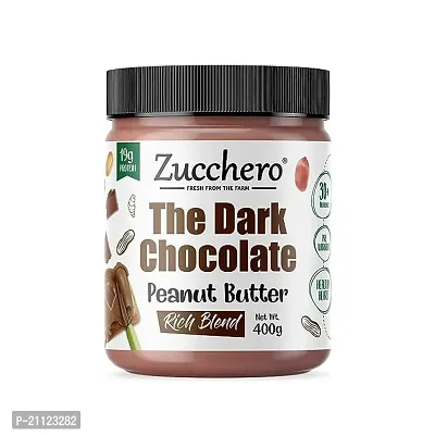 Zucchero Dark Chocolate Peanut Butter, Rich Blend, 400G - Anti-Oxidant Rich- Protein : 19G-thumb0