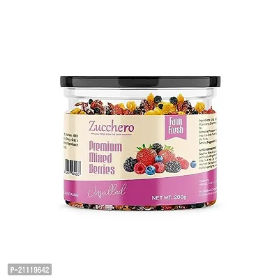 Zucchero Premium Mixed Berries, Unsalted, 200G (Blueberry, Cranberry, Black Currant, Strawberry, Cherry)