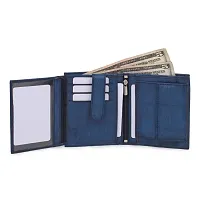 Men Casual, Evening/Party, Formal, Travel Blue Genuine Leather RFID Wallet  (8 Card Slots)-thumb1