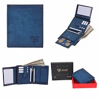 Men Casual, Evening/Party, Formal, Travel Blue Genuine Leather RFID Wallet  (8 Card Slots)-thumb3