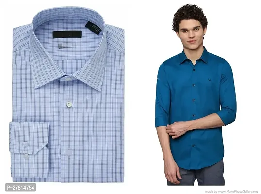 Reliable Multicoloured Cotton Blend Checked Long Sleeves Casual Shirt For Men Pack Of 2-thumb0