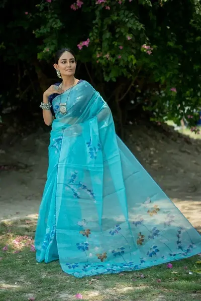 Fancy Rayon Saree With Blouse Piece For Women