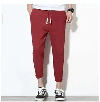 Classic Cotton Blend Solid Track Pants for Men-thumb1