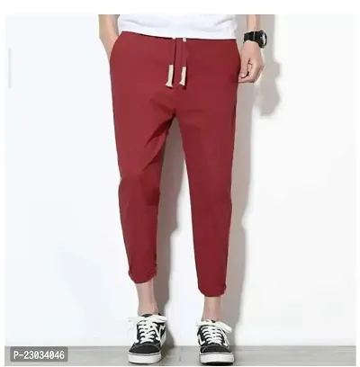 Classic Cotton Blend Solid Track Pants for Men-thumb2