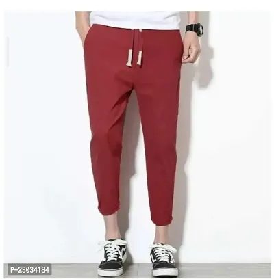 Classic Cotton Blend Solid Track Pants for Men-thumb4