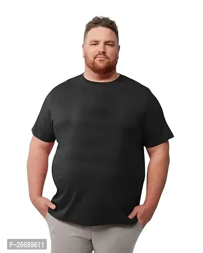 Reliable Black Polyester Solid Round Neck Tees For Men