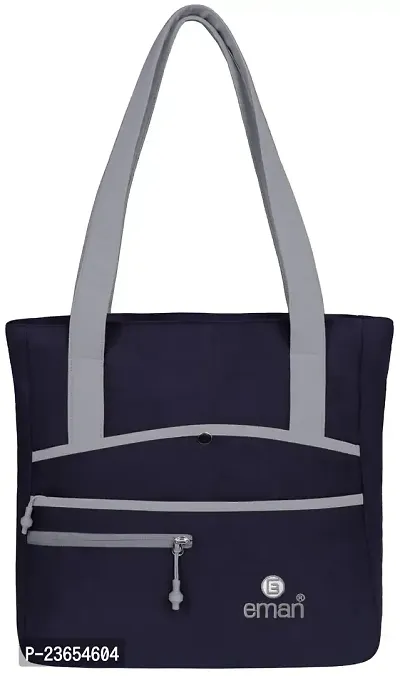 Stylish Navy Blue Leatherette  Tote Bags For Women-thumb0