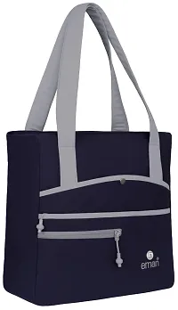 Stylish Navy Blue Leatherette  Tote Bags For Women-thumb1